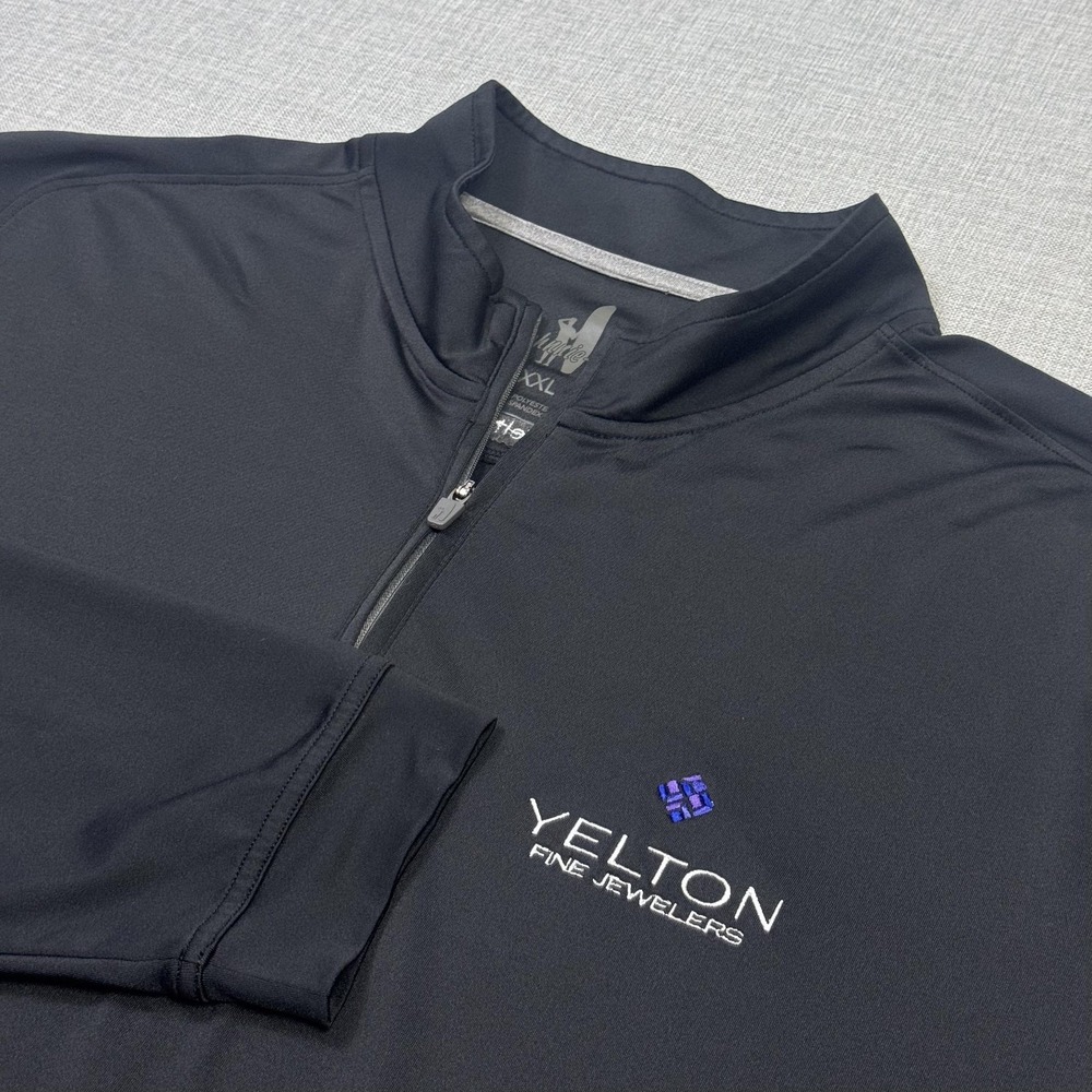 Johnnie-O Golf Pullover 1/4 Zip Pullover Mens 2XL Black Mock‎ Neck Performance